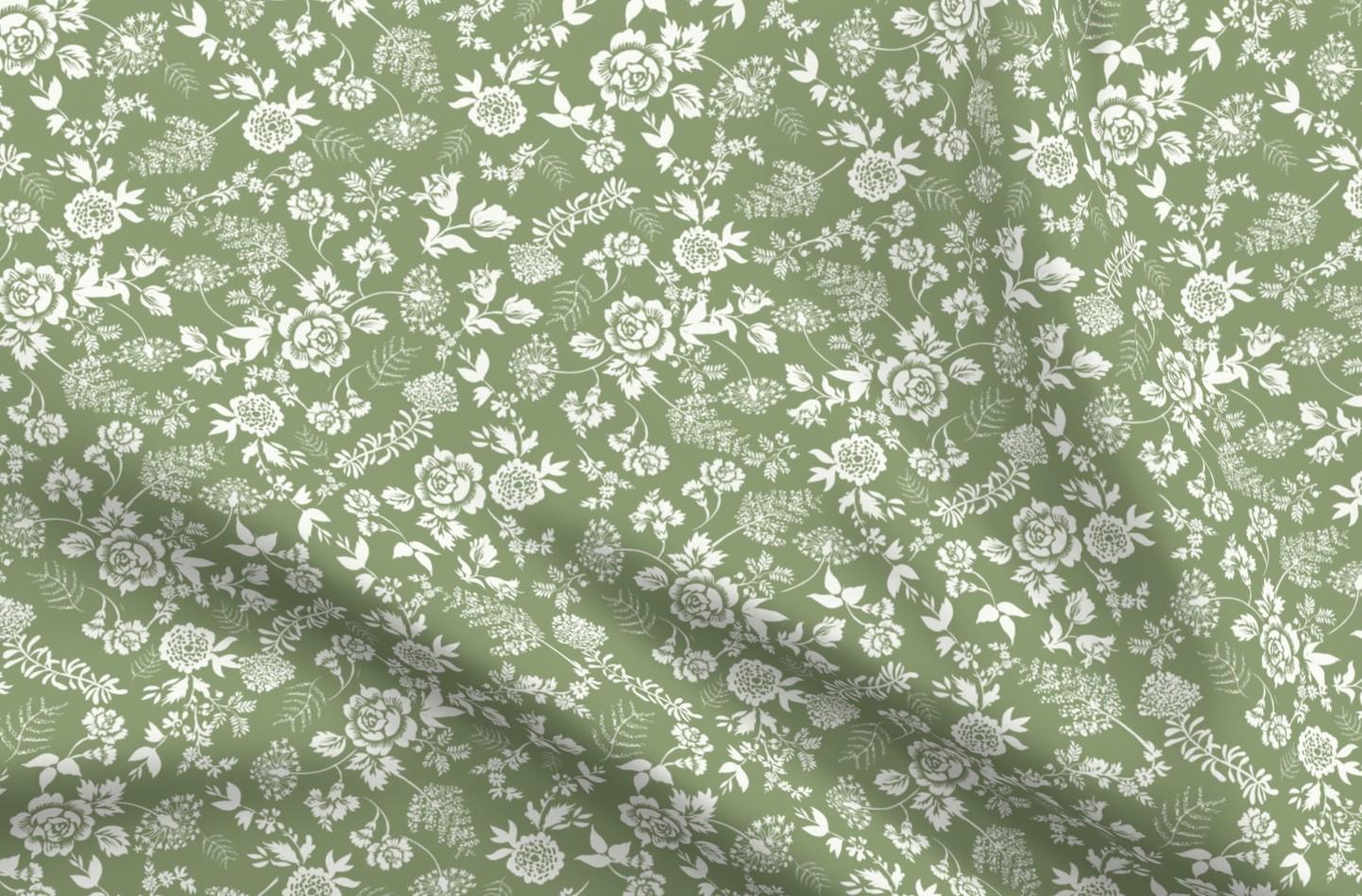 Green And White Floral Sheets