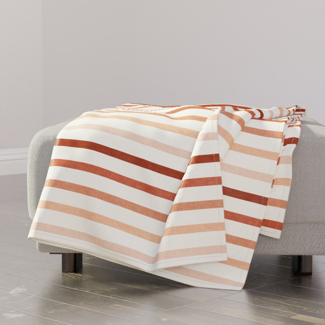 Warm Earth Tones Throw Blanket Nude Stripes de Etsy