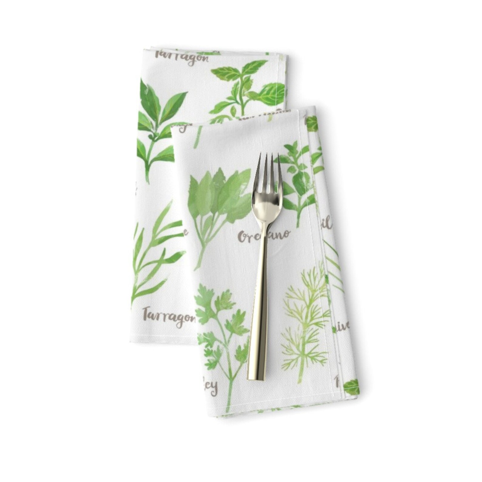Herbal Dinner Napkins Set of 2 Fresh Herbs by ohn_mar_win Etsy
