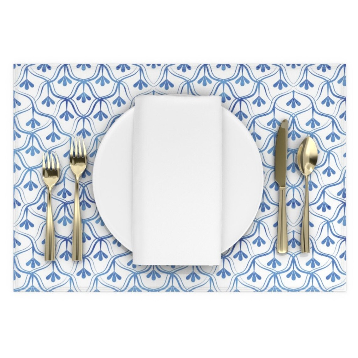 Blue And White Placemats Set of 2 Blue Christmas by Etsy