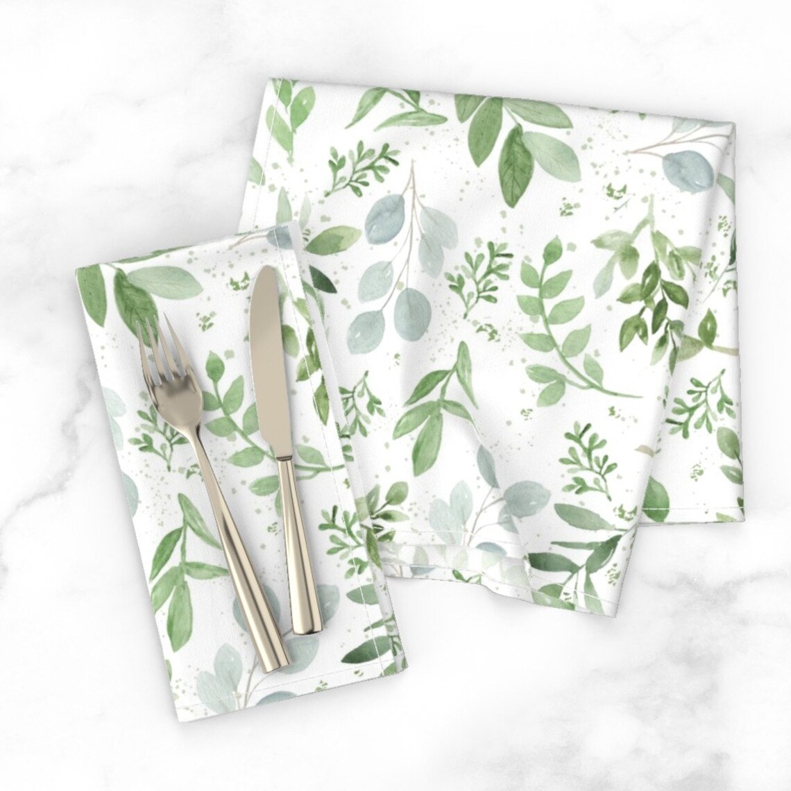 Soft Greenery Dinner Napkins Set of 2 Soft Eucalyptus Etsy