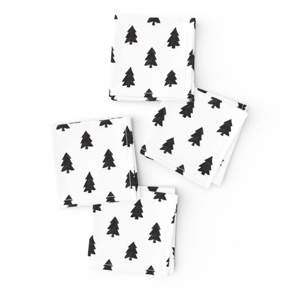 Linen Napkins With Black Christmas Trees – Etsy