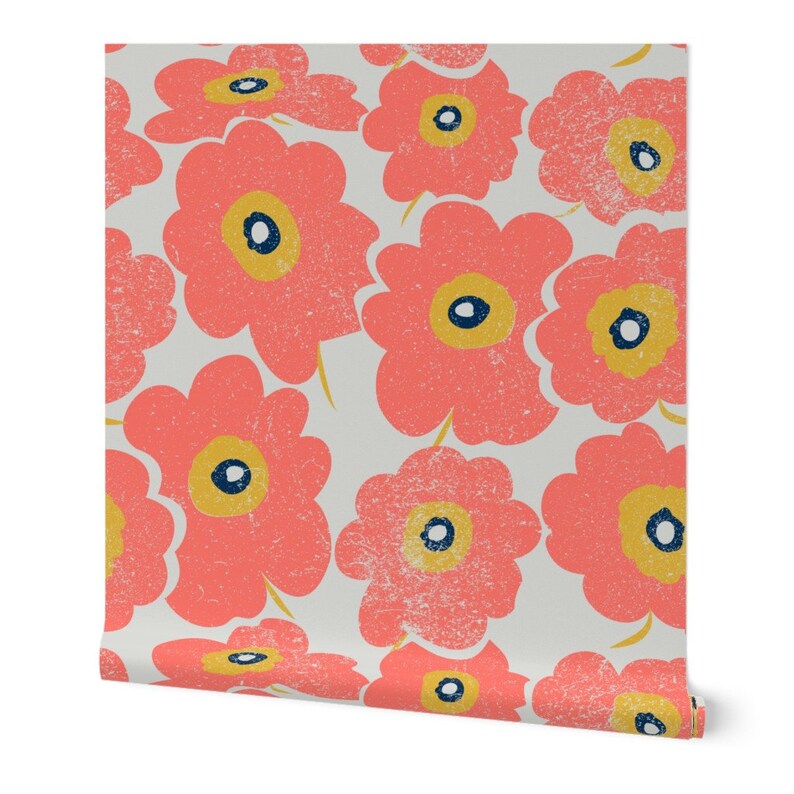 Yellow Wallpaper Coral Creations by Orangefancy Flowers Etsy