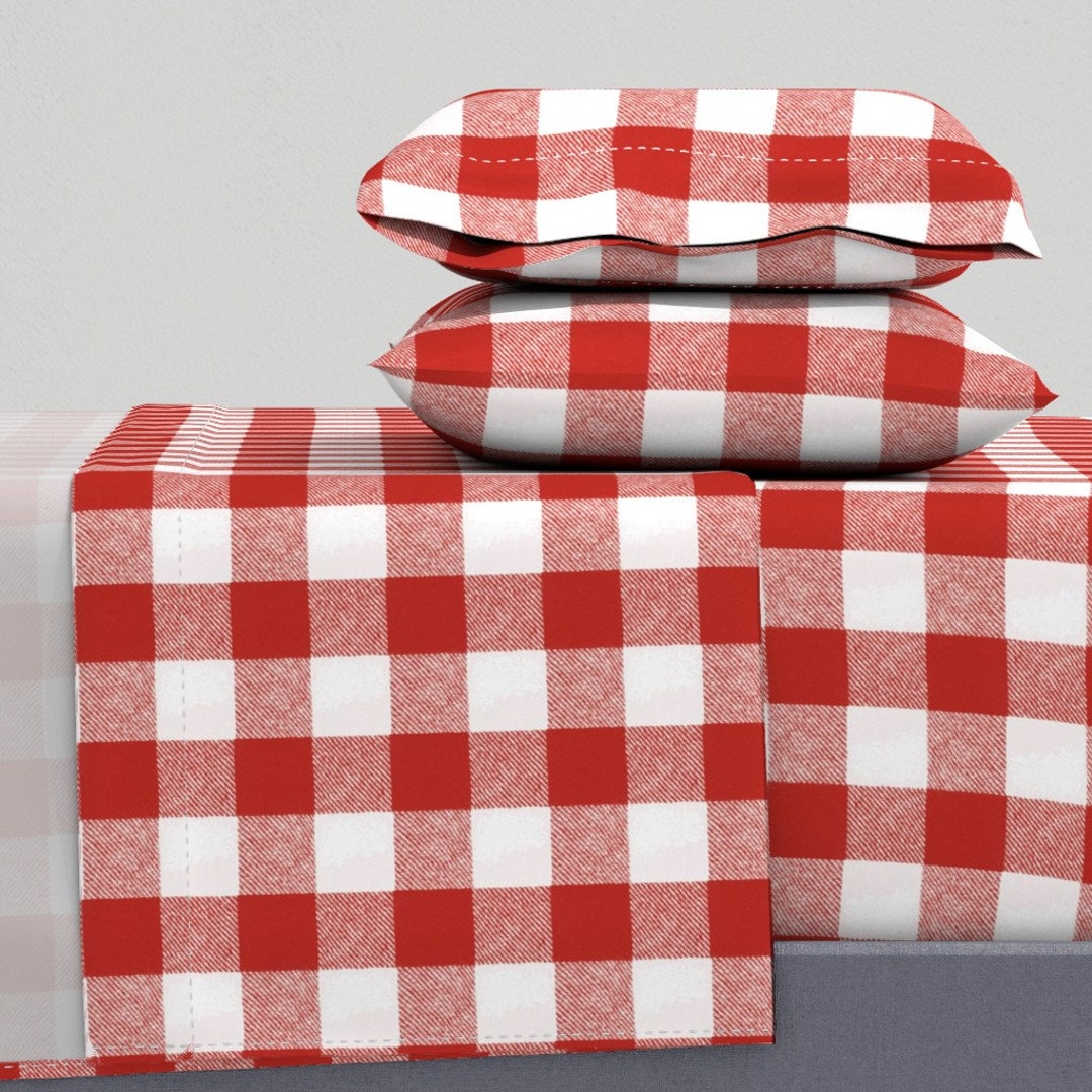 Red Gingham Sheets Buffalo Check Picnic Red by Etsy