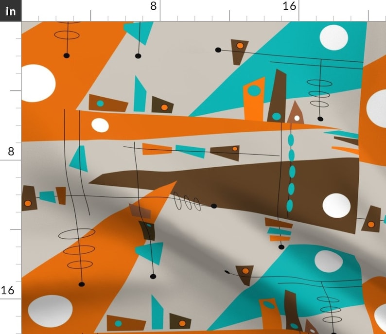 Mid-century Modern Table Runner Abstract Vintage Cotton Sateen Table Runner by Spoonflower Rectangle Explosion by hot4tees/_bgyahoo/_com