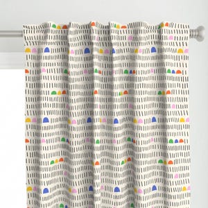 Modern Curtain Panel - Doodle Stripe Medium by sandra_hutter_designs - Abstract Stripes Whimsical Lines Custom Curtain Panel by Spoonflower