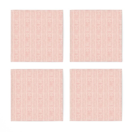 Blush Mud Cloth Cocktail Napkins