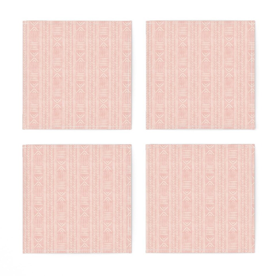 Blush Mud Cloth Cocktail Napkins