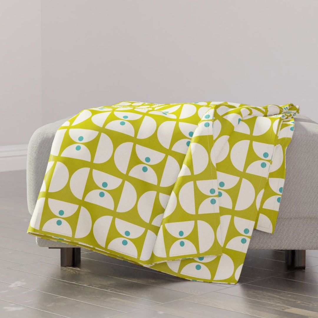 Geometric Throw Blanket Geometric Martini Mod Chartreuse by Etsy