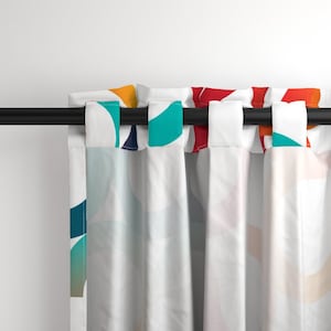 Colorful Circles Curtain Panel - Bright Graphic Serpentine 80s 90s Retro Custom Curtain Panel - Swirls And Curls by alchemiedesign - image 4