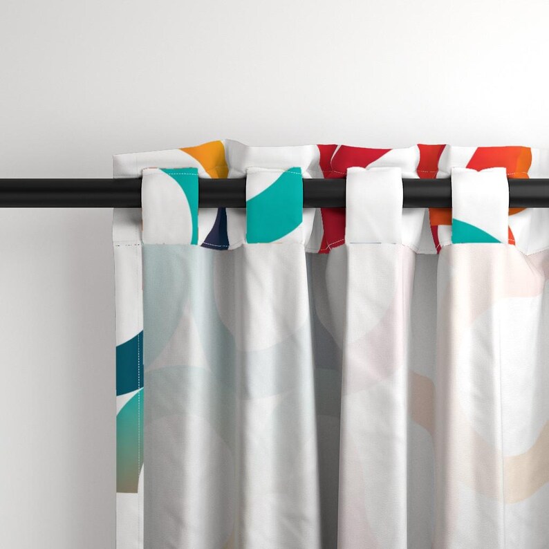 Colorful Circles Curtain Panel - Bright Graphic Serpentine 80s 90s Retro Custom Curtain Panel - Swirls And Curls by alchemiedesign - image 4