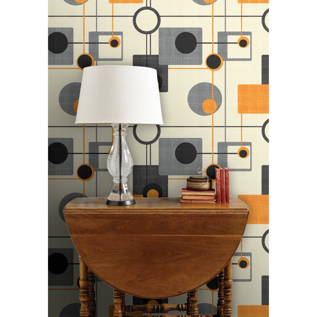 Mod Non-pasted Wallpaper Mid Century Modern Retro Vintage - Mod