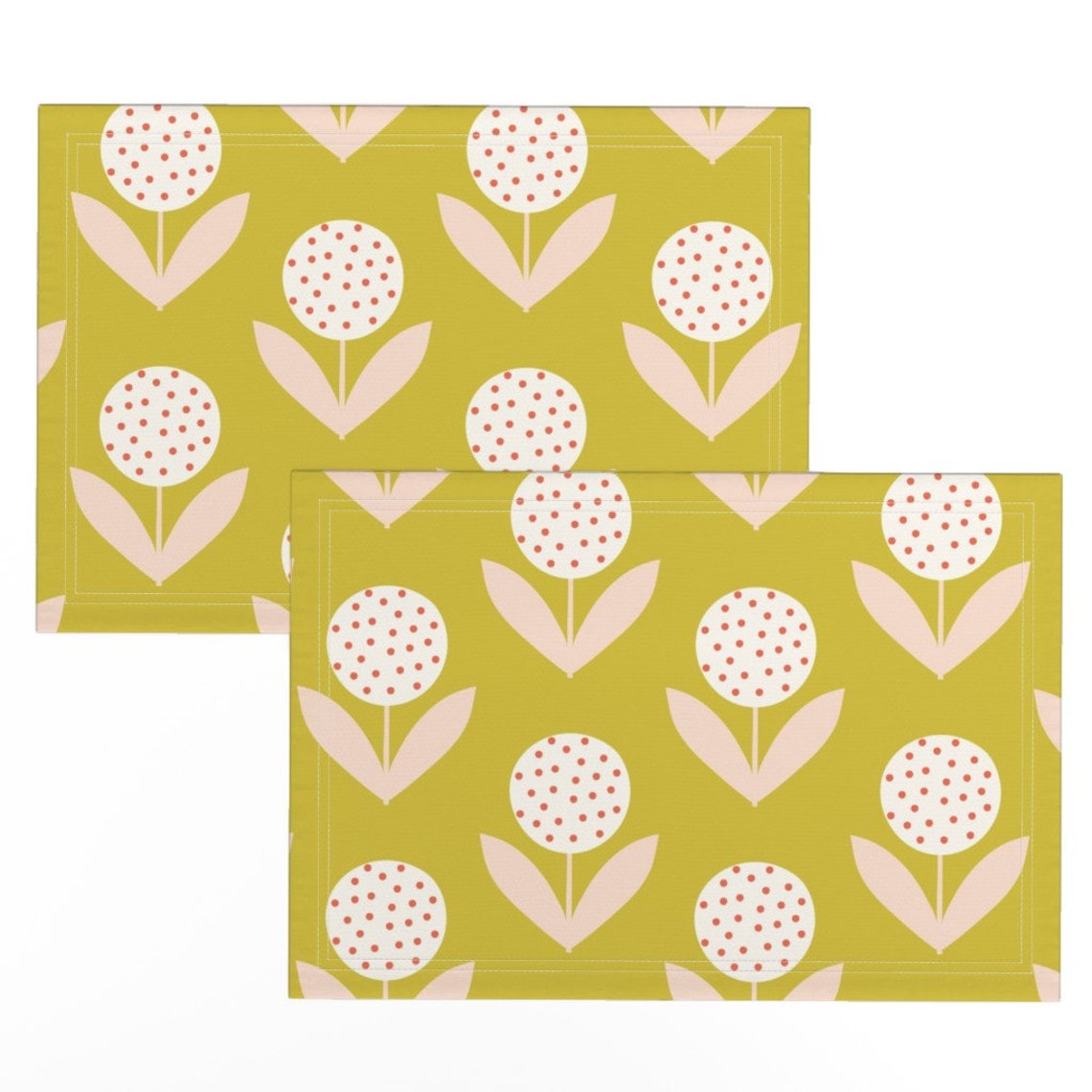 Retro Scandi Style Placemats set of 2 Little Retro Floral Etsy