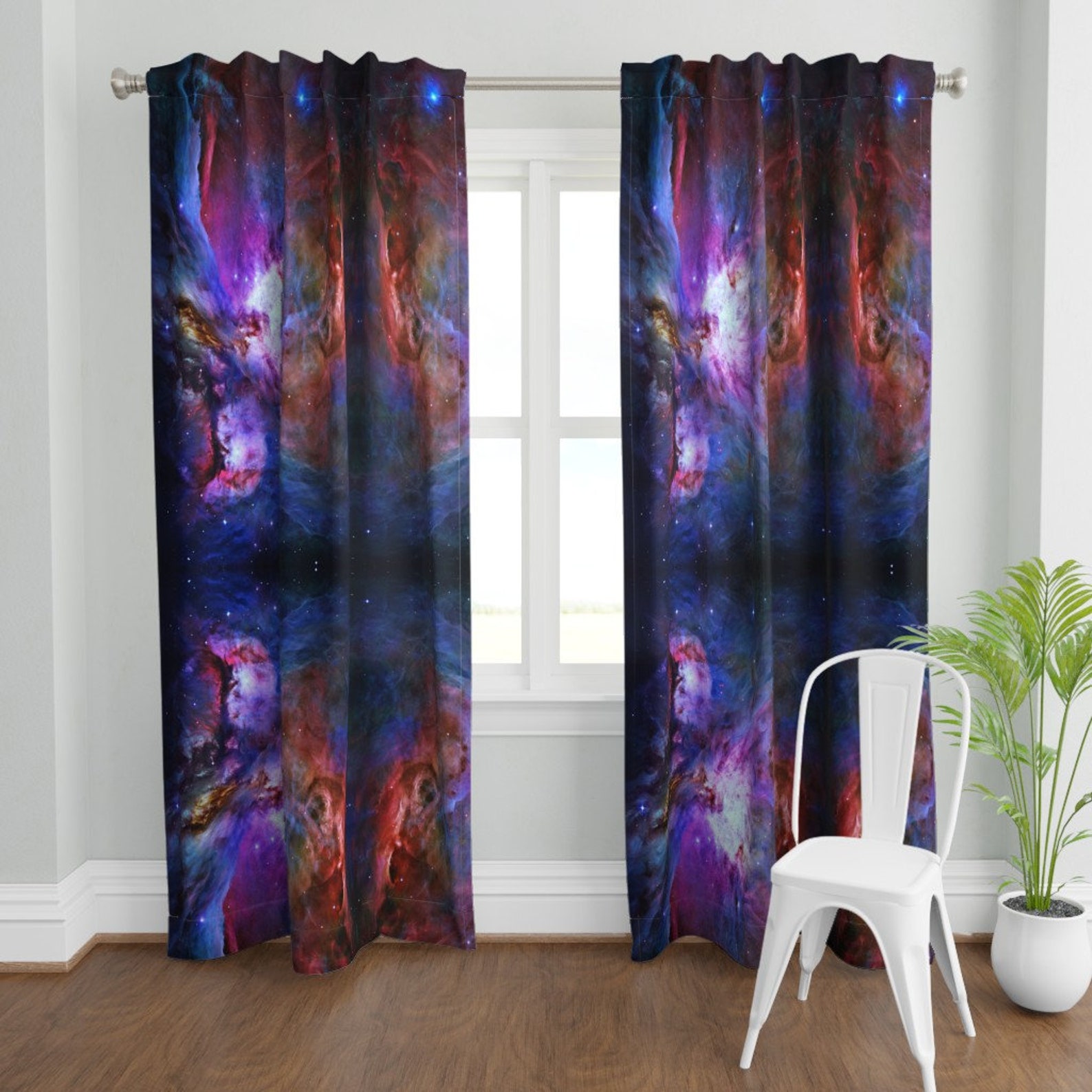Purple Galaxy Curtain Panel Orion Nebula by Azizakadyri | Etsy