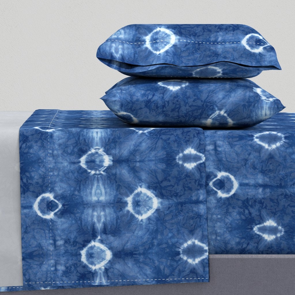 RYLABLUE 3 Piece Bedding Set Blue Camo Tie Dye Design Indigo with