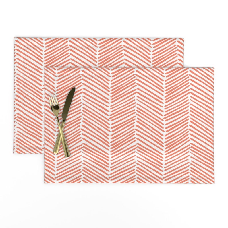 Herringbone Placemats set of 2 Freeform Arrows in True Etsy