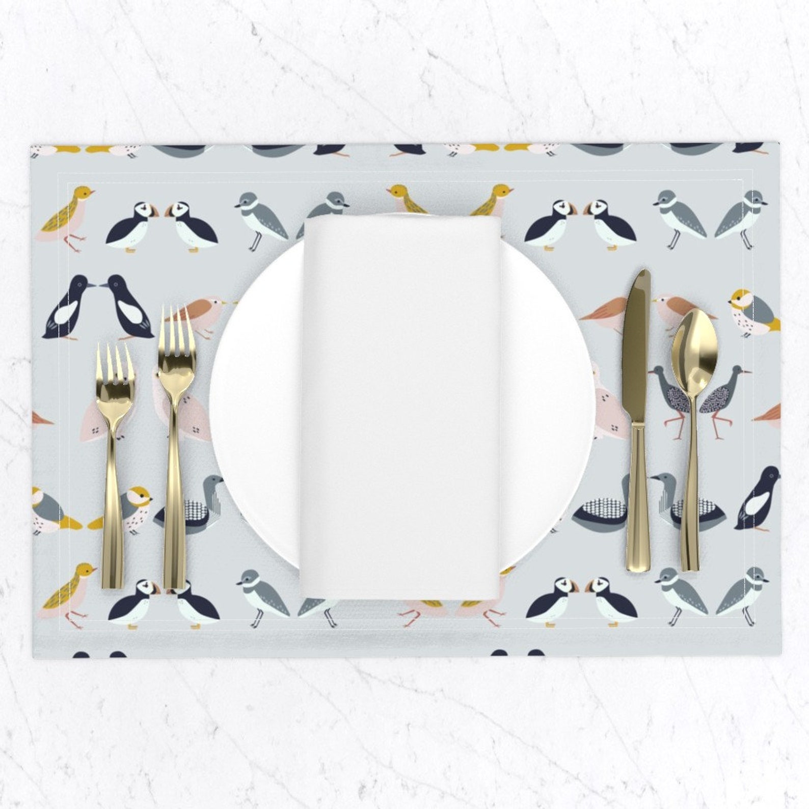 Scandinavian Birds Placemats set of 2 Birds of Scandinavia Etsy