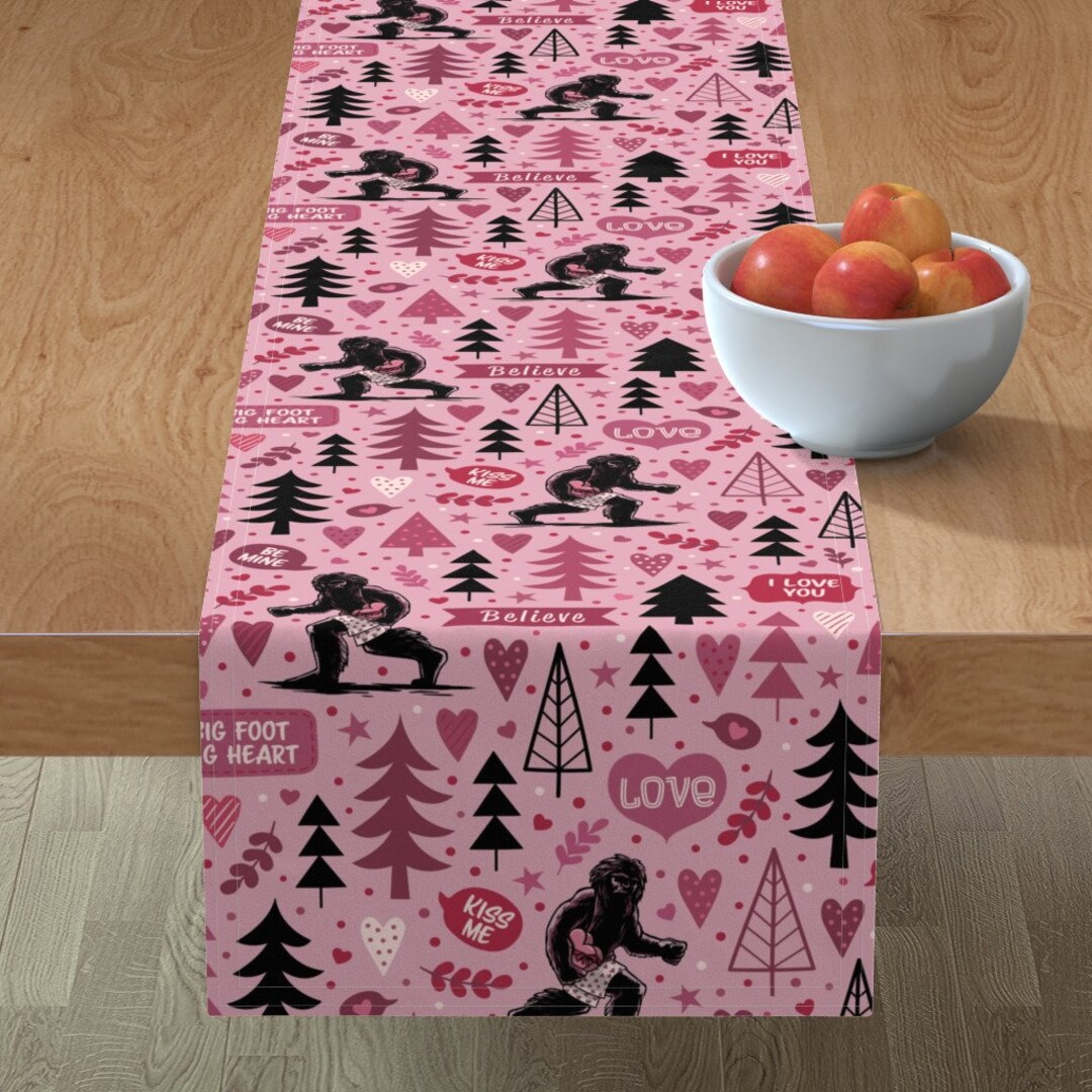 Sasquatch Table Runner Big Foot Big Heart by Etsy