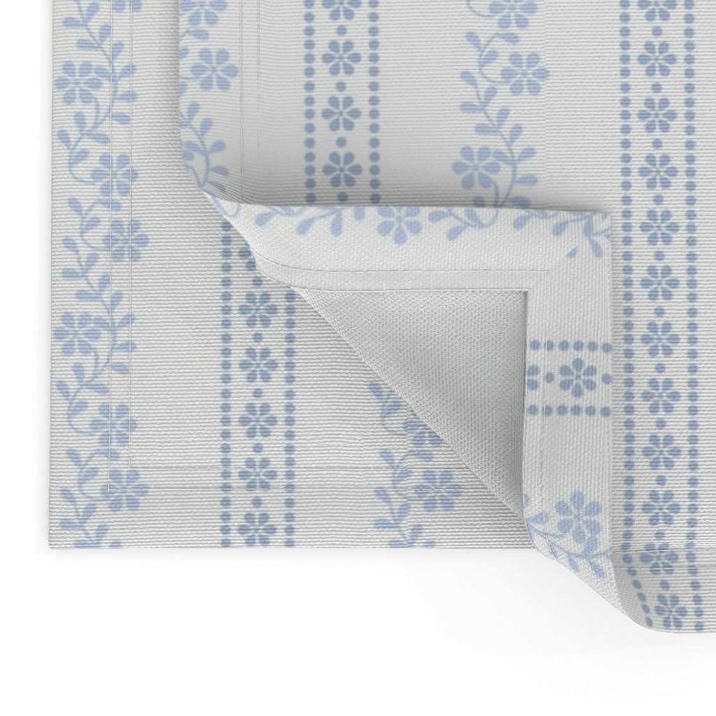 イギリスアンティーク｜プレースマット（2枚セット） コテージフローラルプレースマット 2枚セット - ライトブルー ホワイト