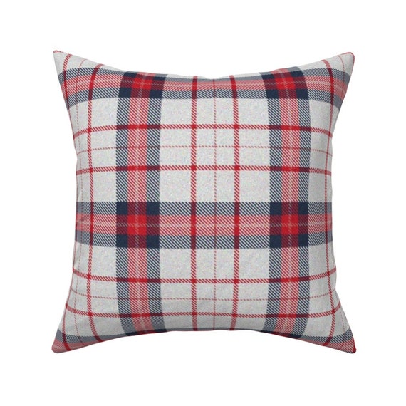Blue Plaid Throw Pillow Red White And Blue Plaid Rev by | Etsy