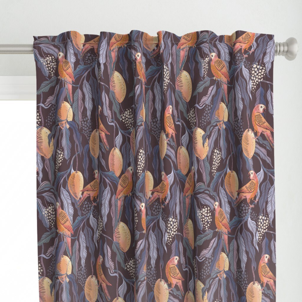Tropical Mangos Curtain Panel Moody Mango Garden by Etsy