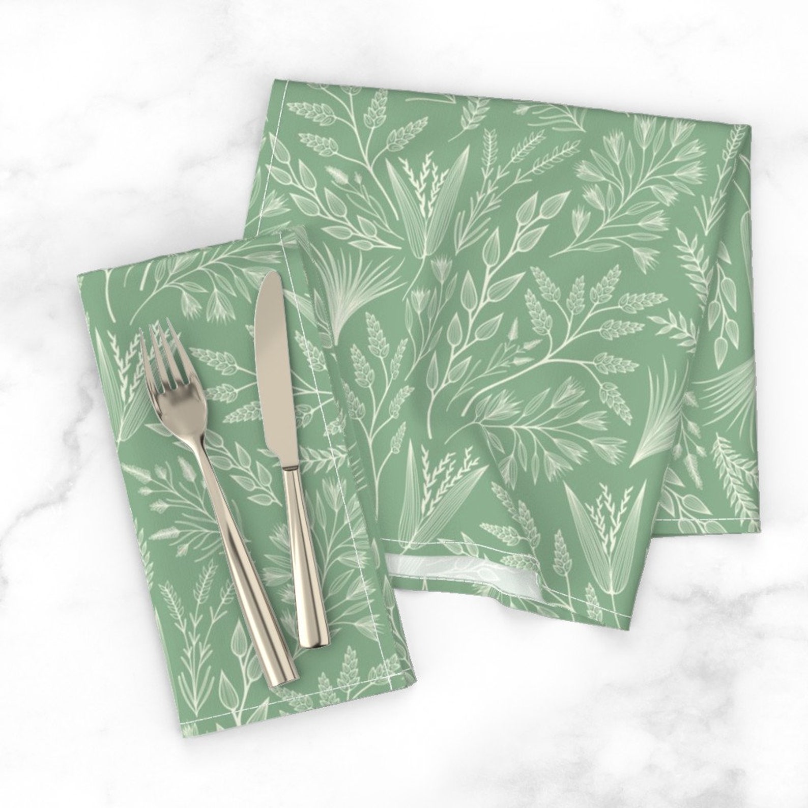 Sage Green Nature Dinner Napkins set of 2 Wild Grasses on Etsy