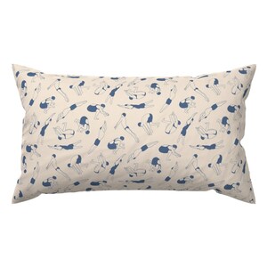 Swimmer Lumbar Pillow - Exercise Swimsuit Tossed Active Pool Exercise Rectangle Accent Throw Pillow - On Your Marks - Light by figandfossil
