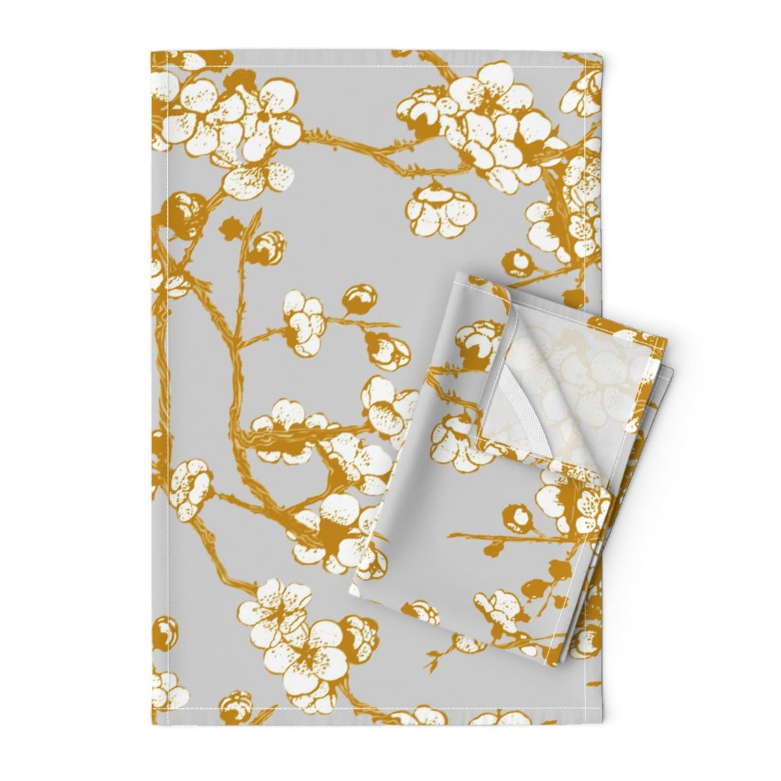 Japanese Sakura Tea Towels set of 2 Sakura Gray by Etsy UK