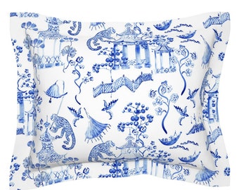 Chinese Asian Oriental Tapestry Damask Jade Leaf Print Roostery Pillow Sham 100% Cotton Sateen 26in x 26in Knife-Edge Sham Chinese Asian Oriental Tapestry Damask Jade Leaf Print Roostery Pillow Sham 100% Cotton Sateen 26in x 26in Knife-Edge Sham
