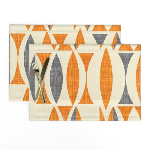 Mid Century Modern Placemats set of 2 Orbs and Squares by Etsy