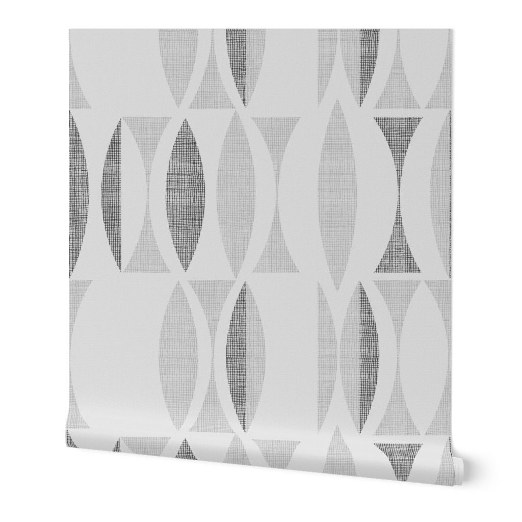 Mid Century Modern Wallpaper Field in Light Gray by Etsy