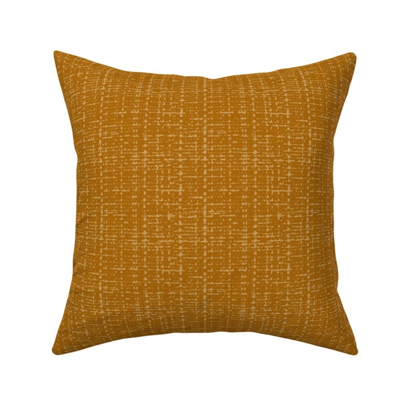 Mid Century Modern Throw Pillow Burnt Orange Solid Barkcloth Etsy