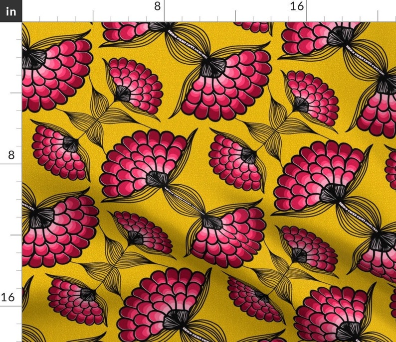 Yellow And Pink Cotton Sateen Table Runner by Spoonflower Vibrant Table Runner African Art Inspired Cloth by thewellingtonboot