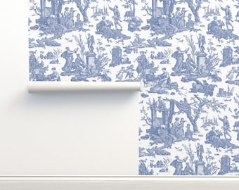 Landhaus Toile Toile De Jouy Tapete Blau Weiß - Toile de Jouy - Toile de Jouy - Toile de Jouy - Toile de Jouy - Toile de Jouy - Toile de Jouy