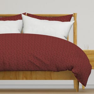 Red Flowers Bedding - Burgandy Florals by misskatedesigns -  Moody Burgandy Dark Cotton Sateen Duvet Cover OR Pillow Shams by Spoonflower