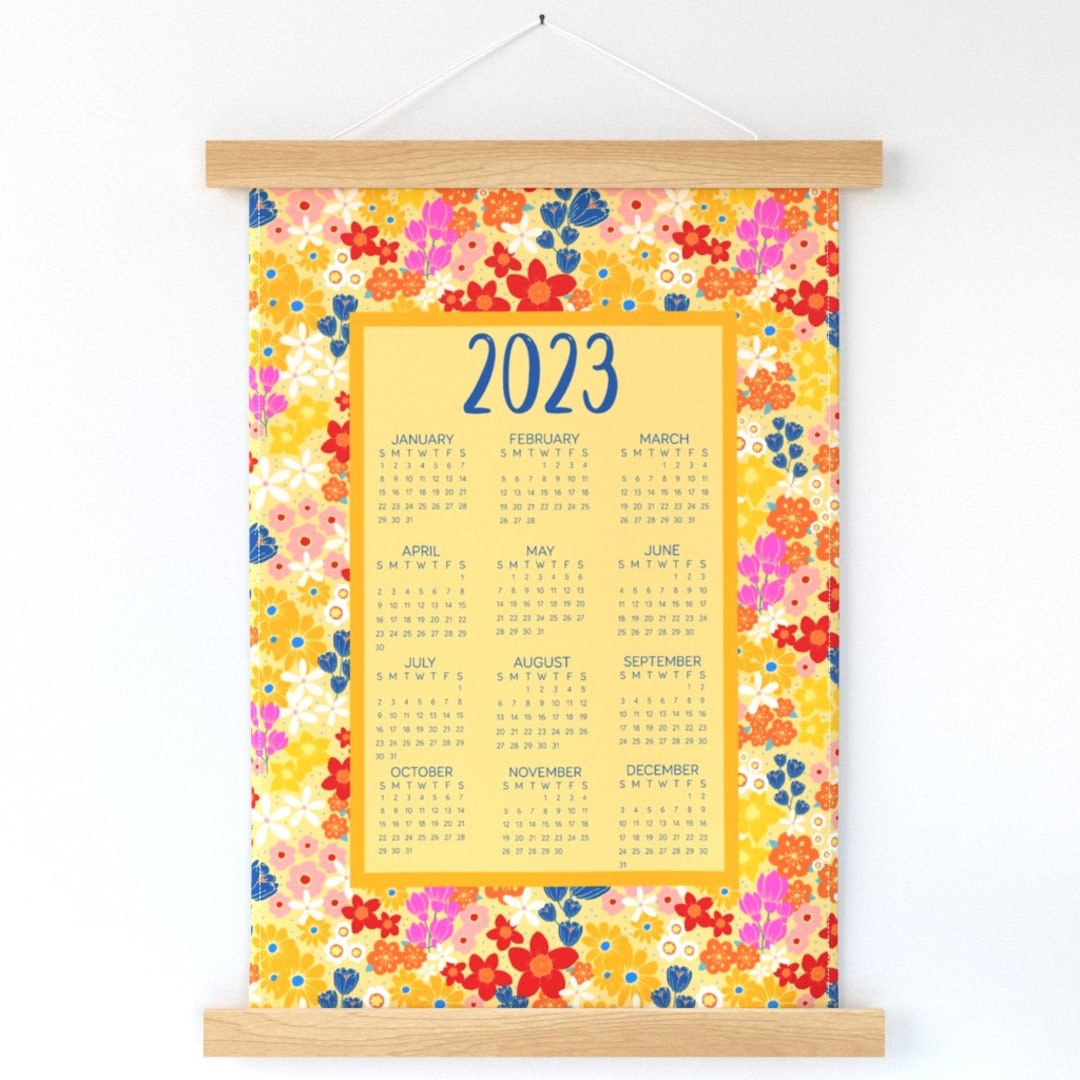 2023-calendar-wall-hanging-2023-calendar-garden-by-etsy