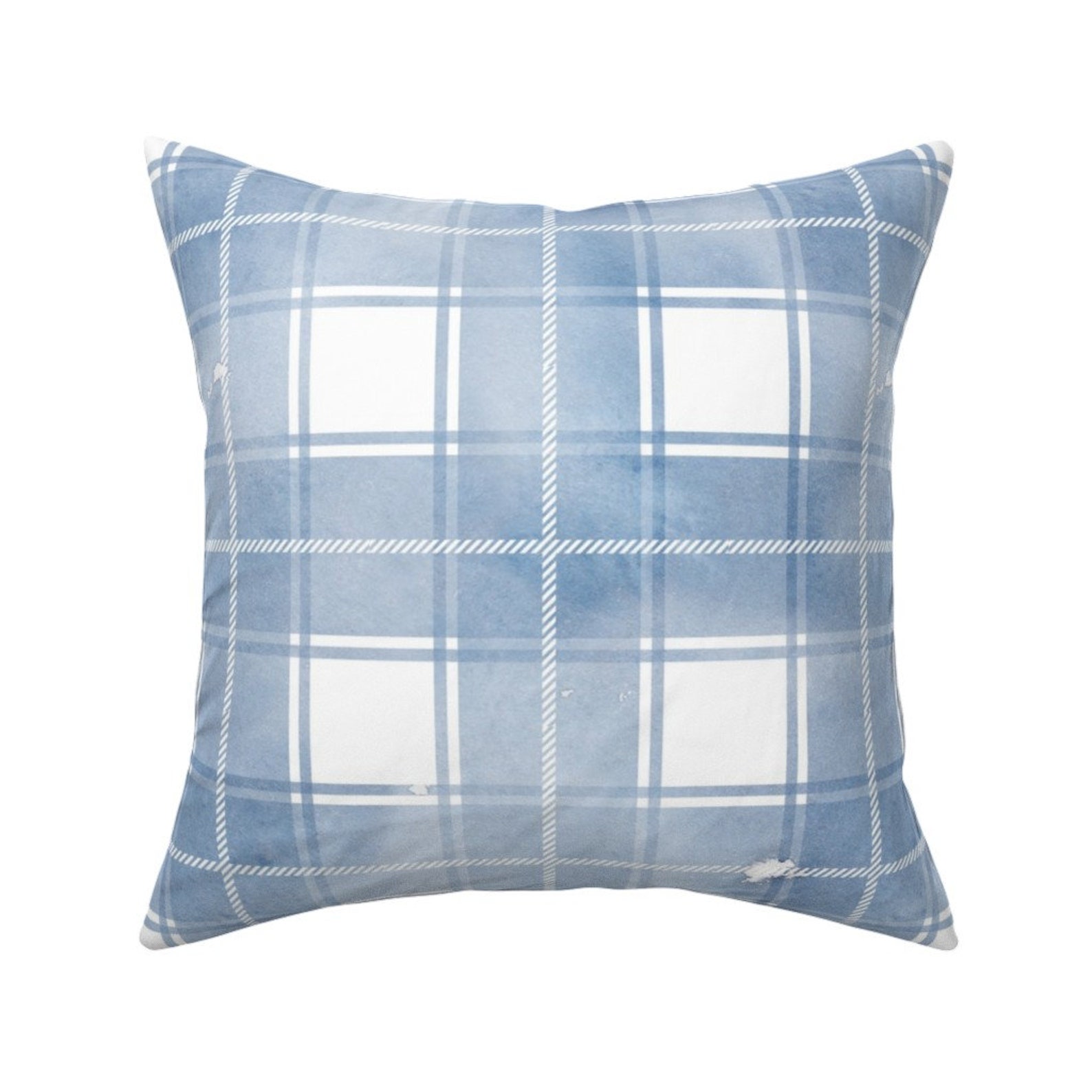 Light Blue Plaid Throw Pillow Blue Watercolor Plaid by Etsy