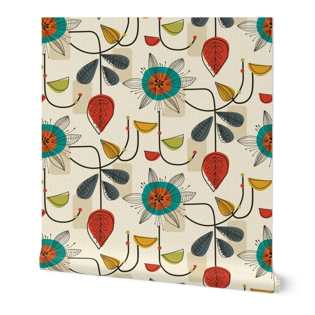 Mid Century Wallpaper 1950's Mid Century Mod by Etsy