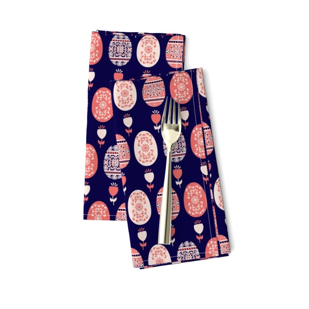 Discover Easter Eggs Coral Floral Napkins