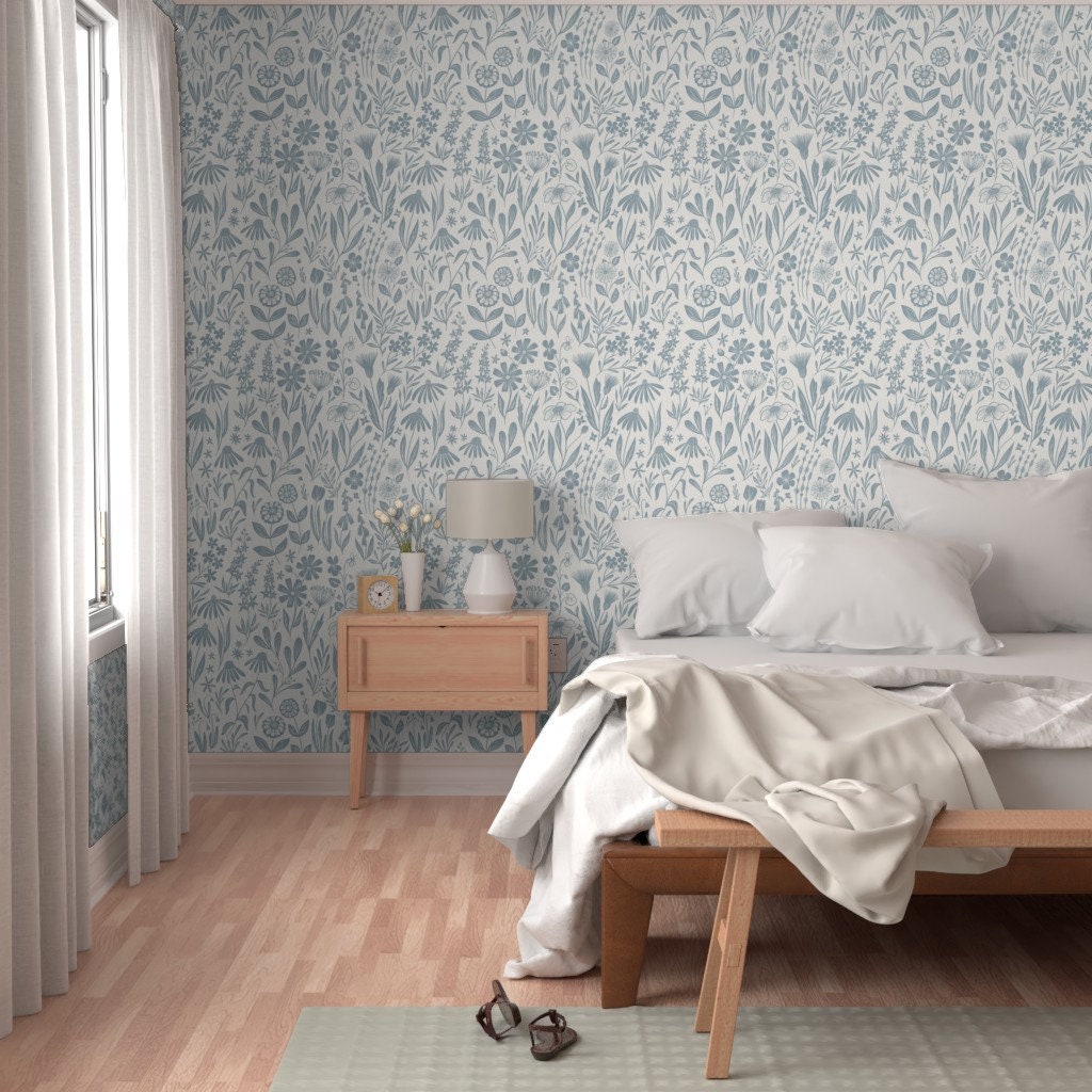 Cottagecore Non-pasted Wallpaper Wildflowers Botanical - Wildflowers ...