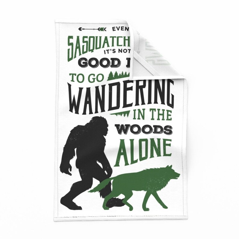 Sasquatch Tea Towel Bigfoot Dish Towel for Cabin Home by Etsy