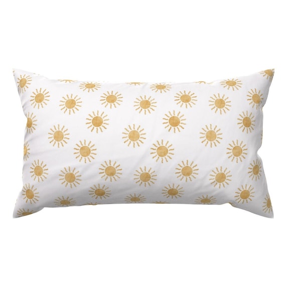 Small Cute Suns Accent Pillow Small Sunshine by Littlearrowdesign Yellow Sunshine Gold Rectangle Lumbar Throw Pillow by Spoonflower Etsy Canada