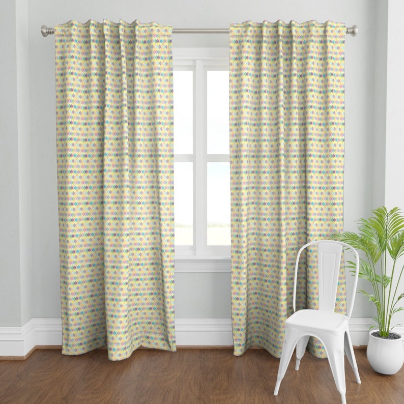 Dancing Lights Reflection by artfulfreddy Colorful Yellow Grey Gray Glass Custom Curtain Panel by Spoonflower Abstract Curtain Panel