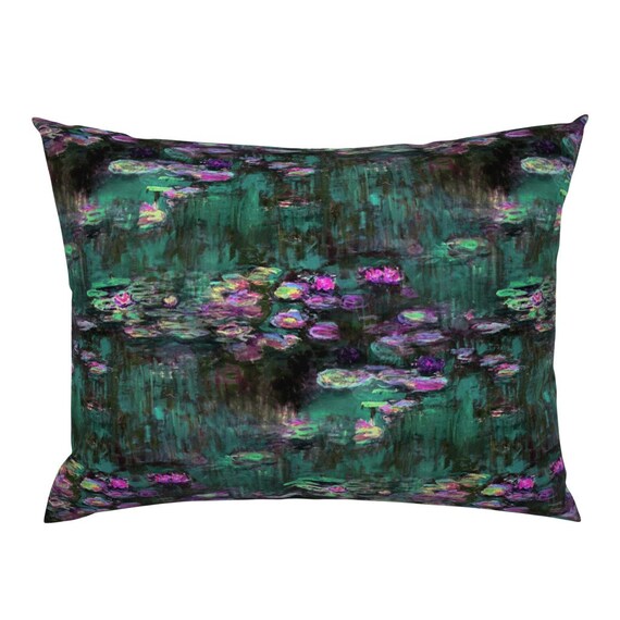 Impressionist Water Lilies Throw Pillow Cover w Optional Insert by Roostery Impressionist Water Lilies Throw Pillow Cover w Optional Insert by Roostery