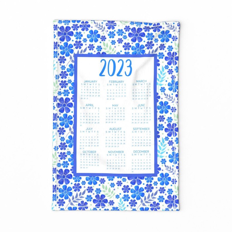 2023 Tea Towel 2023 Calendar Watercolor Floral by Etsy