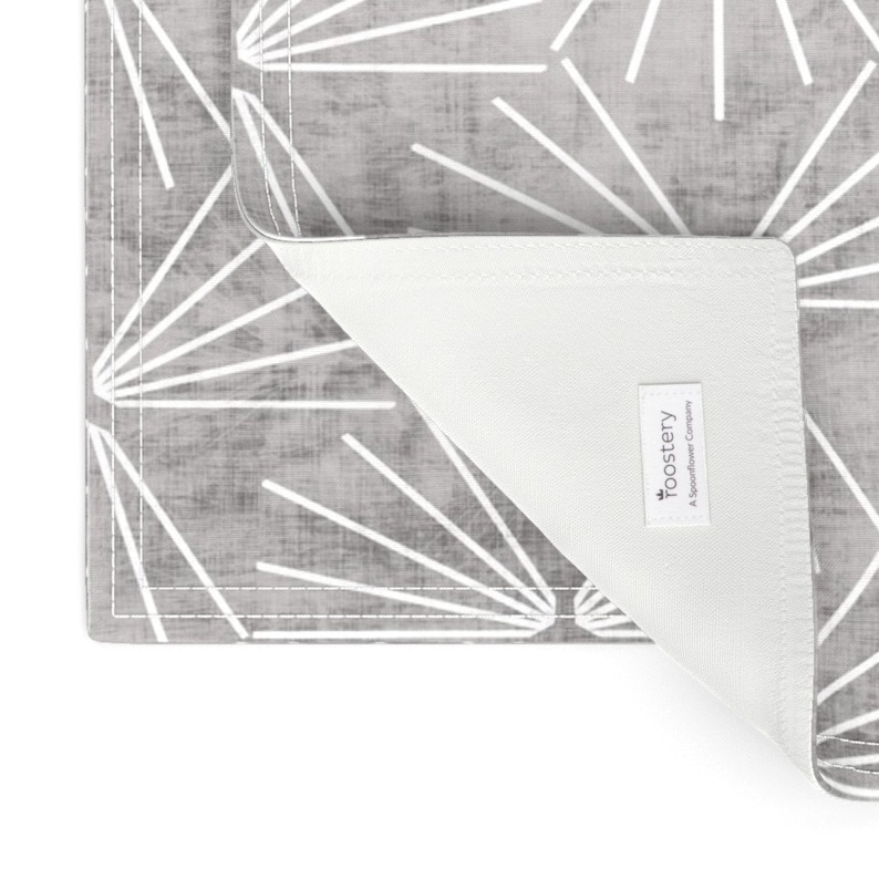 Geometric Placemats - Sun Tile Cement Light by holli/_zollinger Set of 2 Linen Texture Modern Home Decor Cloth Placemats by Spoonflower