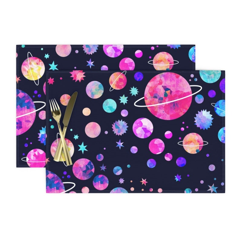 Pastel Placemats Set of 2 Distant Galaxy by Etsy