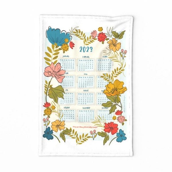 Calendar Tea Towel Etsy