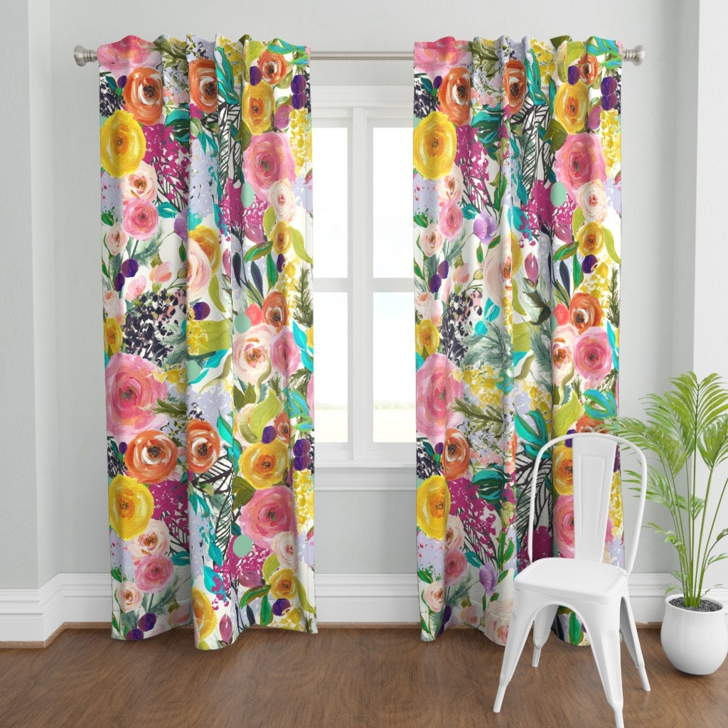 floral curtains