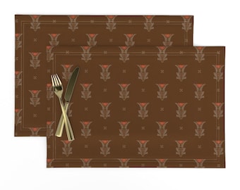 ヴィクトリアン風プレースマット 2枚セット - アールヌーボースタイル